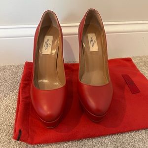Valentino red platform pumps